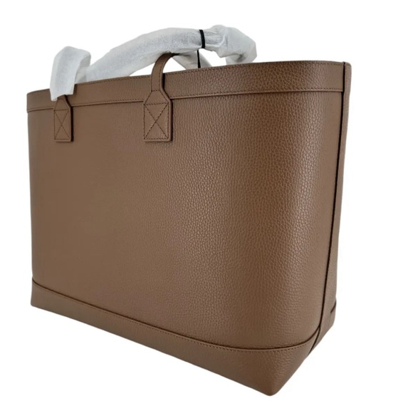 NWT Burberry Brown Leather Tote Bag - Picture 3 of 5